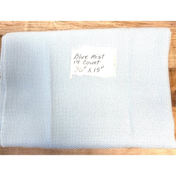 14 Count Blue Mist Aida Cross Stitch Fabric 36" X 15" - Picture 1 of 3